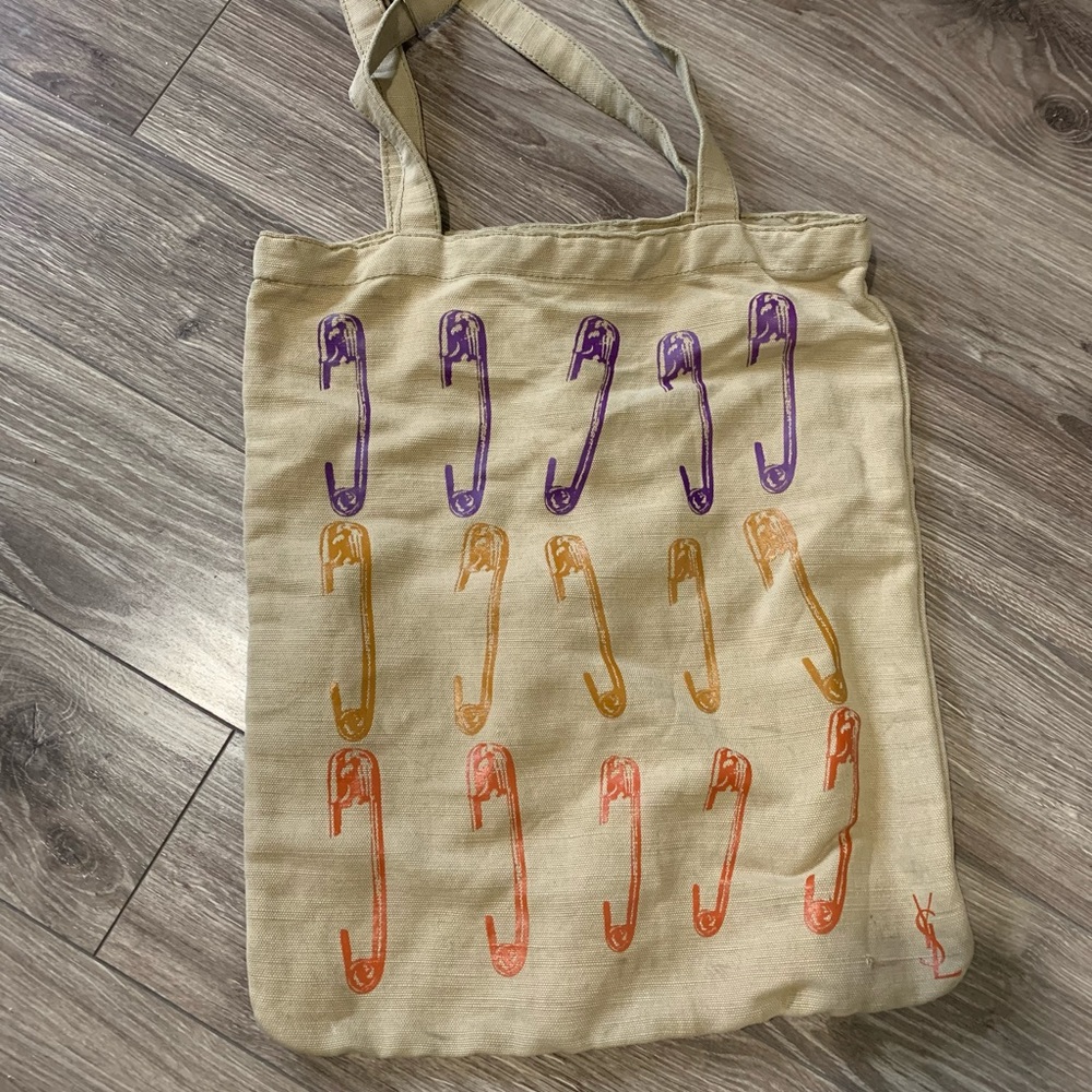 YSL Yves St Laurent safety pin tote